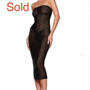 I.AM.GIA  DANIELLE Striped Sheer Dress Set XS